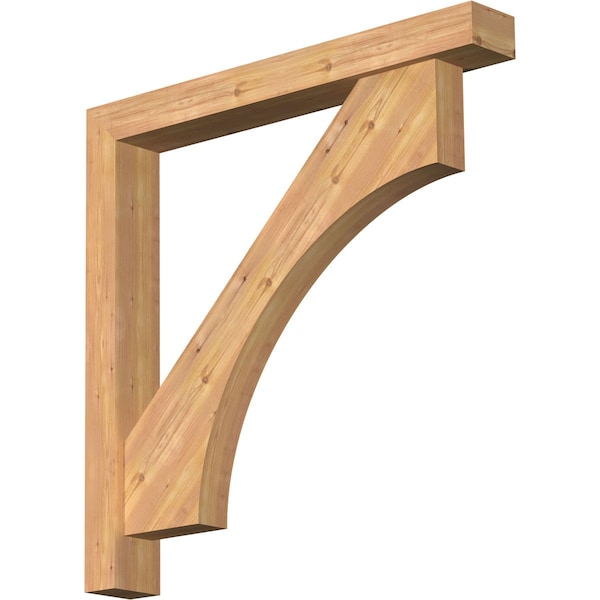 Ekena Millwork Westlake Block Smooth Bracket w/ Offset Brace, Western Red Cedar, 5 1/2"W x 42"D x 42"H BKT0604X42X42WTL05SWR - main